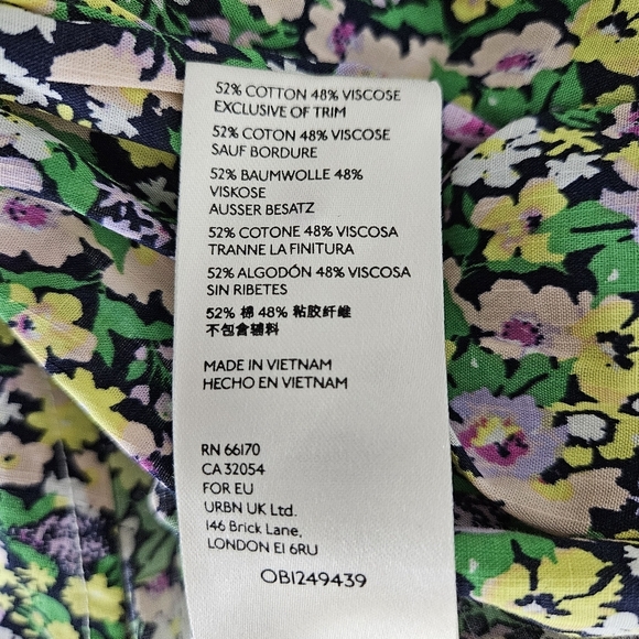 Maeve Anthropologie Ashleigh Shirt Floral Tie Puff Long Sleeve Button Up Small - Picture 9 of 9